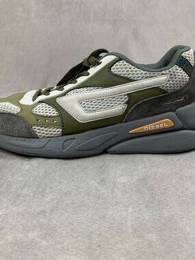 Diesel Mens Shoes Size 8.5 Gray Green Colorblock S-Tyche Low Cut Sneakers